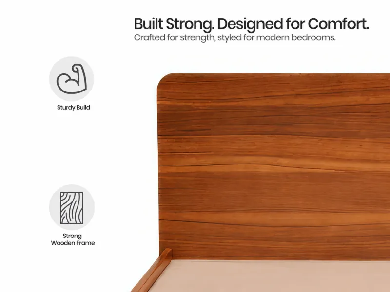 Luna Queen Engineered Wood (62 inches x 80 inches) With Memory Foam Queen Mattress (78 x 60 x 6 inches)